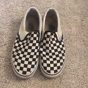 Vans checkered slip ons